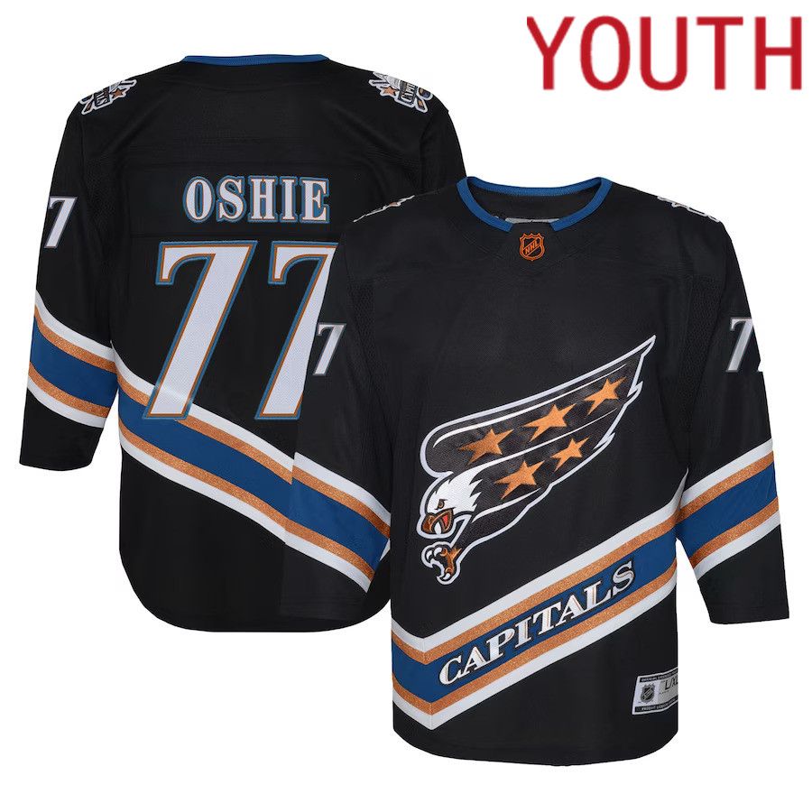 Youth Washington Capitals 77 TJ Oshie Black Special Edition Premier Player NHL Jersey